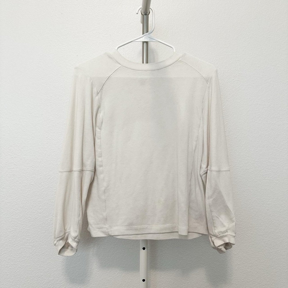 Banana Republic Puff Sleeve Balloon Sleeve Long Sleeve Sweater in White